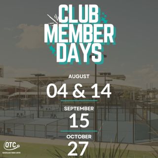 Upcoming Members Days 📣
Courts are filling up fast so get in quick!
Email or call us to book in, each member is entitled to 1 hour.